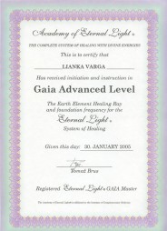 Eternal Light Certificate :: Gaia Advanced